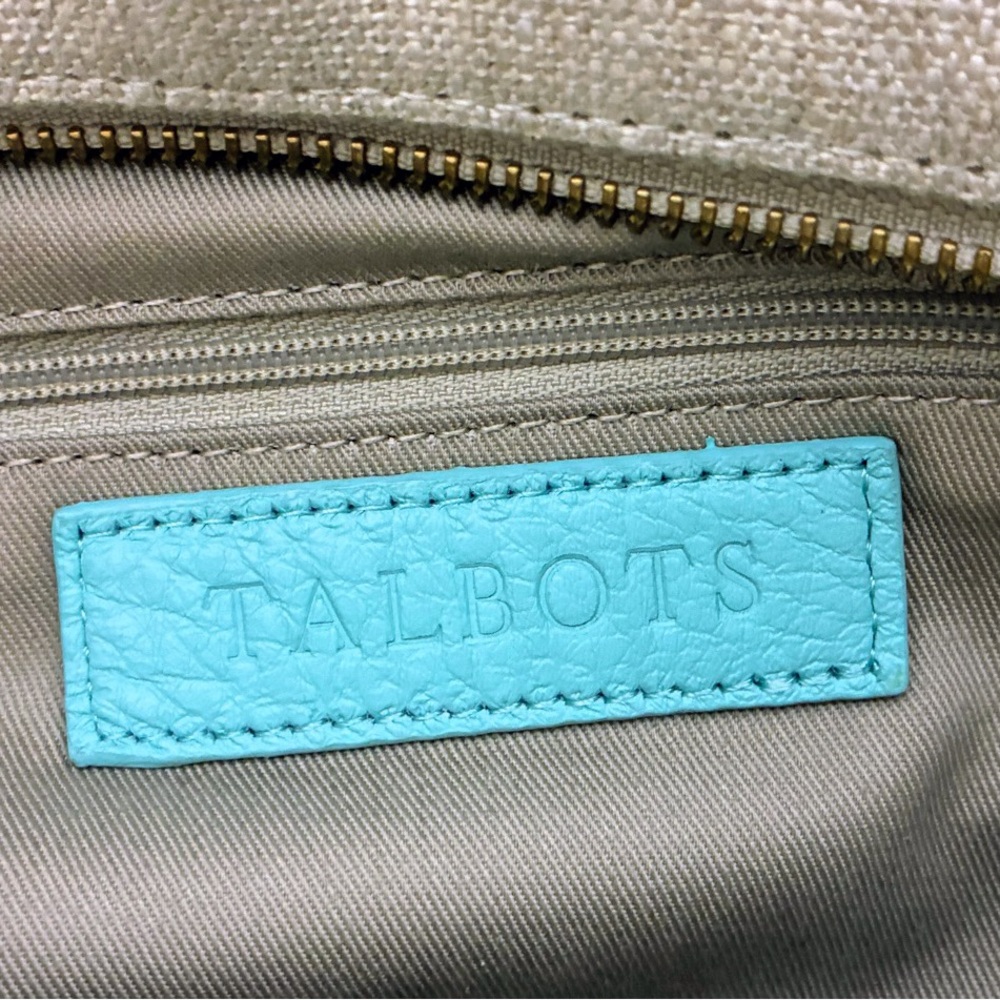Talbots blue turquoise satchel handbag  with cutout designs NWOT - Picture 10 of 12